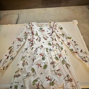 Bella Bliss White Dress with Red and Green Accents